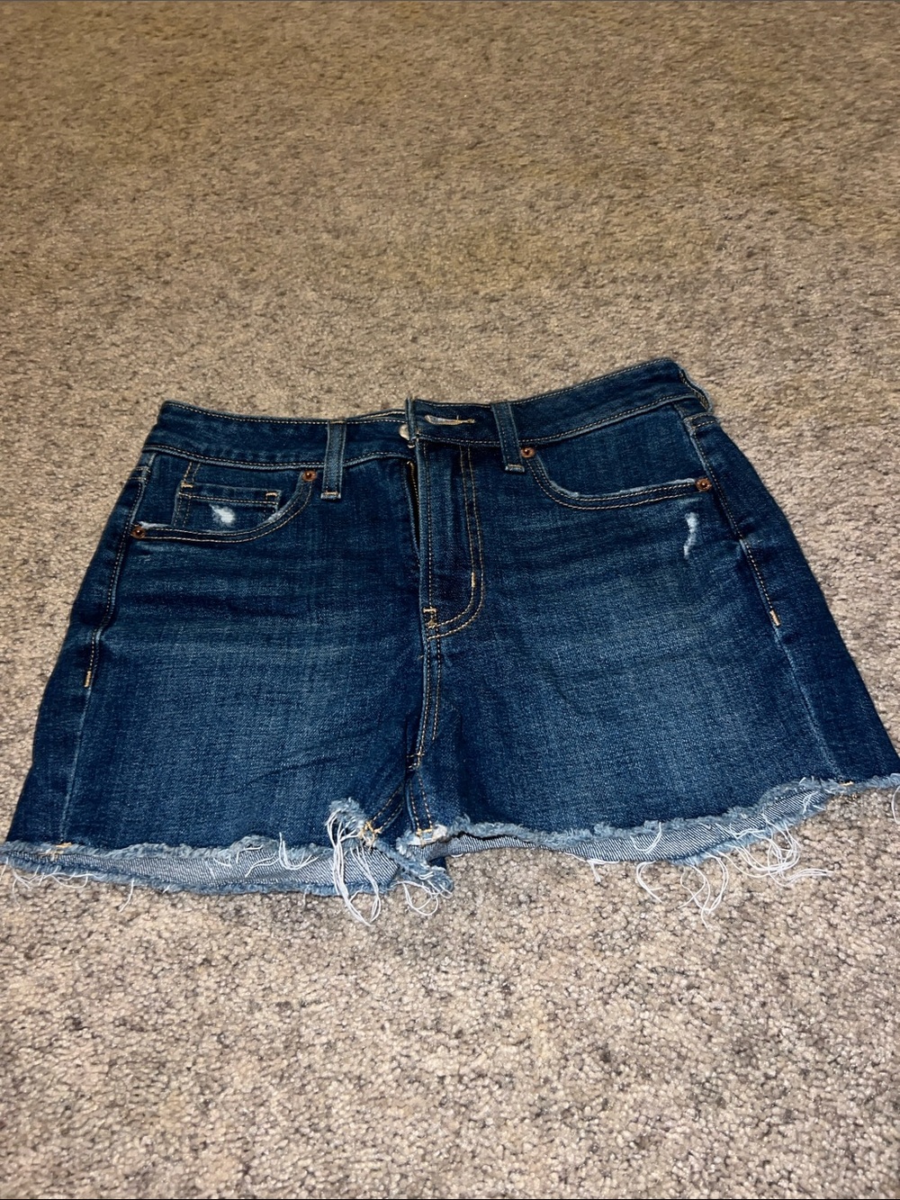 Old Navy Dark Denim Frayed Hem Jean Shorts